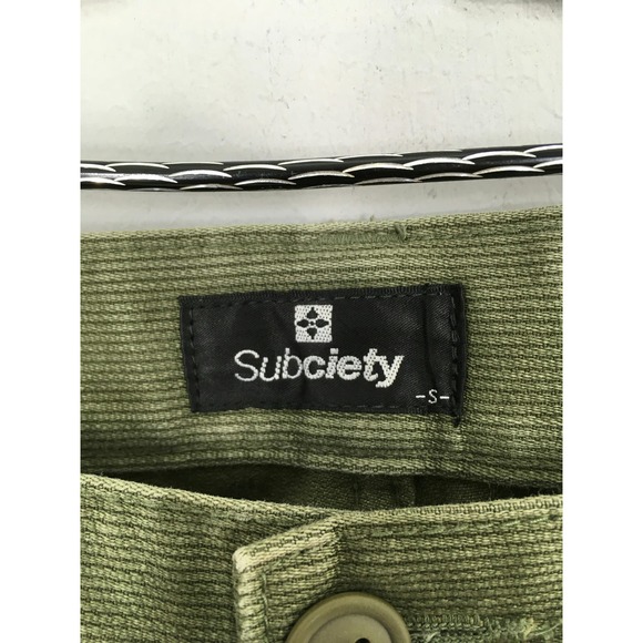 Subciety Japan Thick Cargo Pants Olive Green Military Style Size 30 - Picture 8 of 16